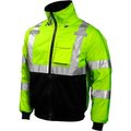 Tingley Rubber Tingley® J26002 Bomber Hooded Jacket, Fluorescent Yellow/Green/Black, Large J26002.LG